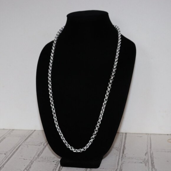 Beautiful vintage silver chain necklace 30" - Picture 4 of 5